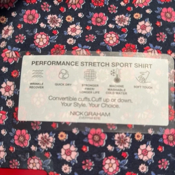 NWT Men’s Nick Graham floral button down - Picture 3 of 4